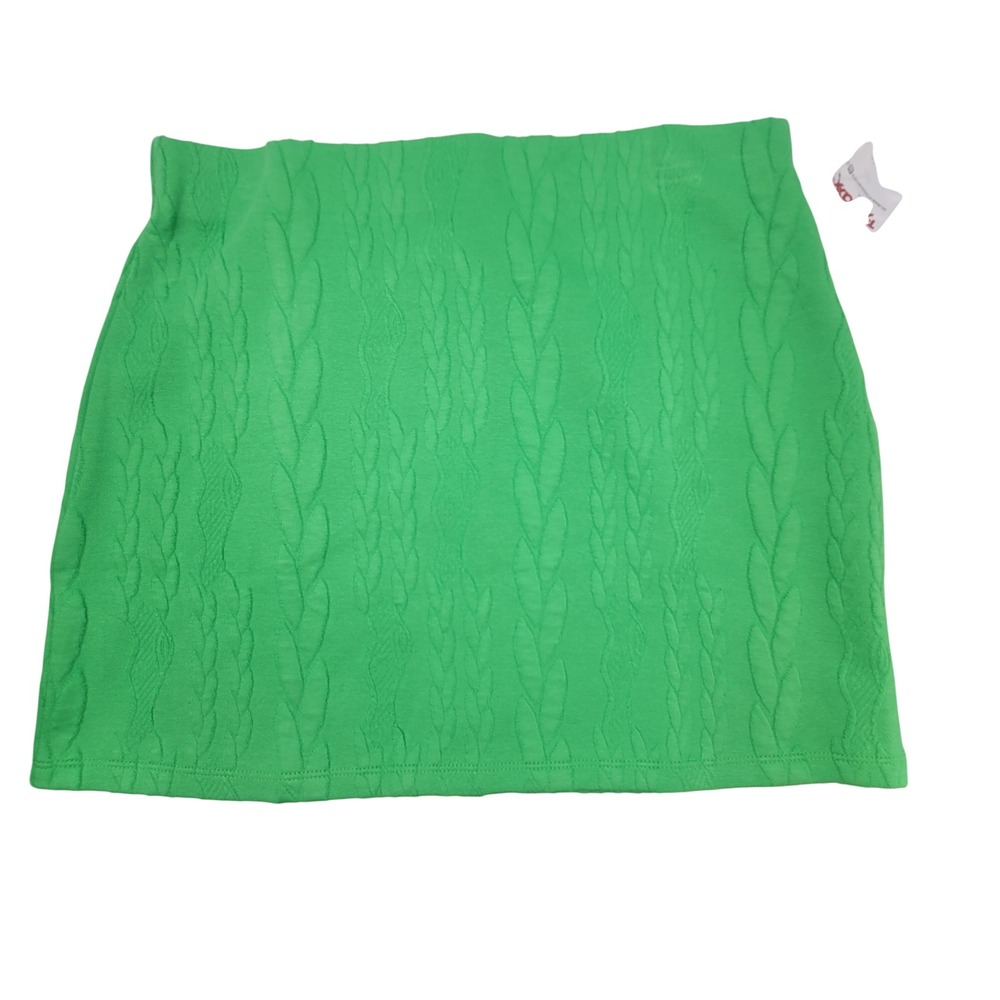 Zara Womens Green Cable Knit Textured Mini Skirt Size L